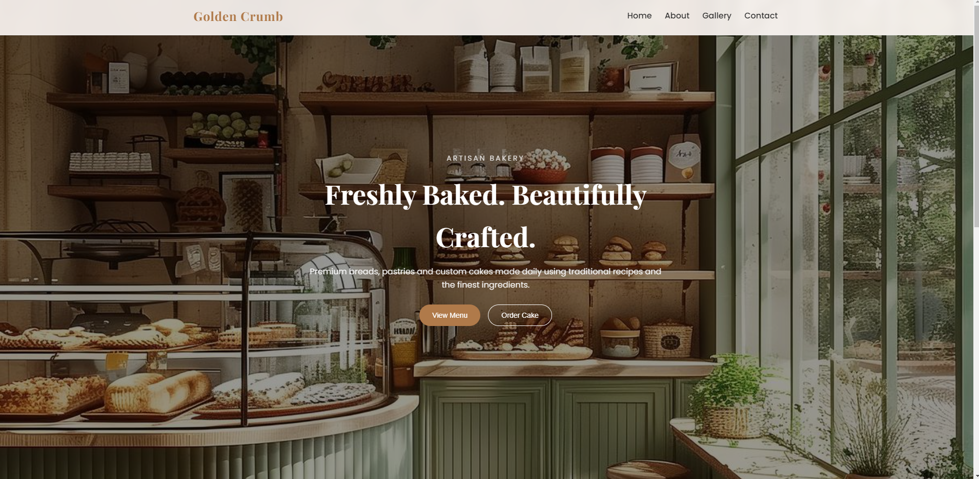 Golden Crumb Bakery homepage