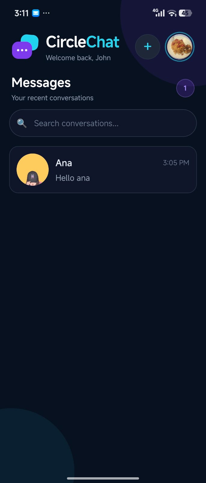 CircleChat conversation screen